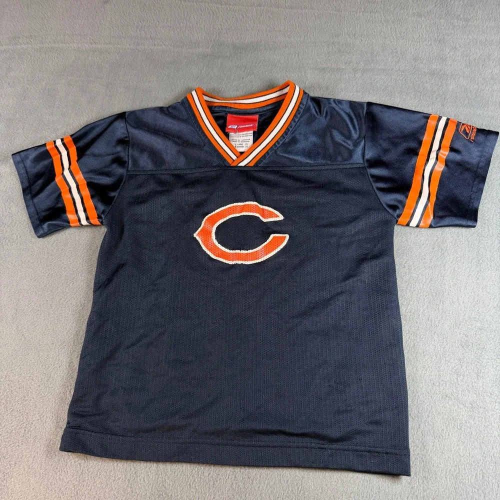 Reebok Chicago Bears Youth Jersey Navy Blue Orange Size Large 7 Football Mesh